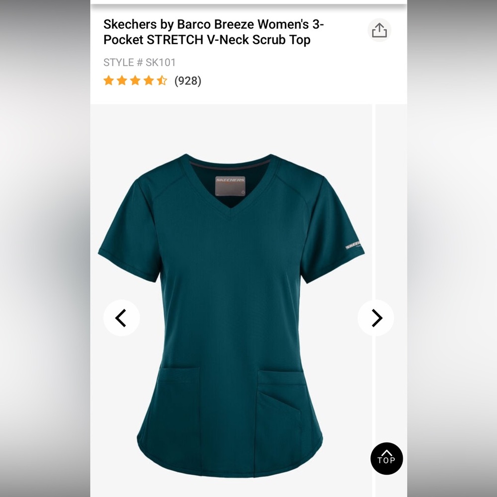 SKECHERS V-Neck Scrub Top